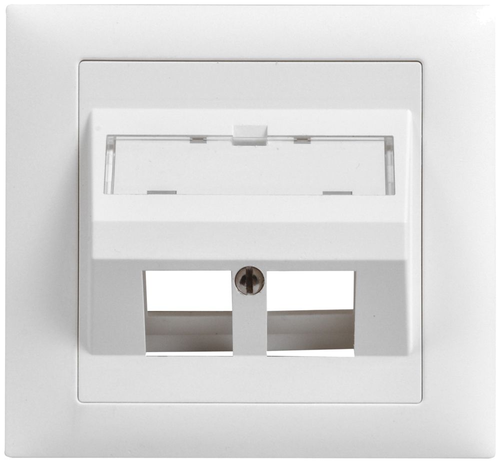 EB-Montageset Keystone Dätwyler weiss 2×, Edue, schräg, 86×80mm