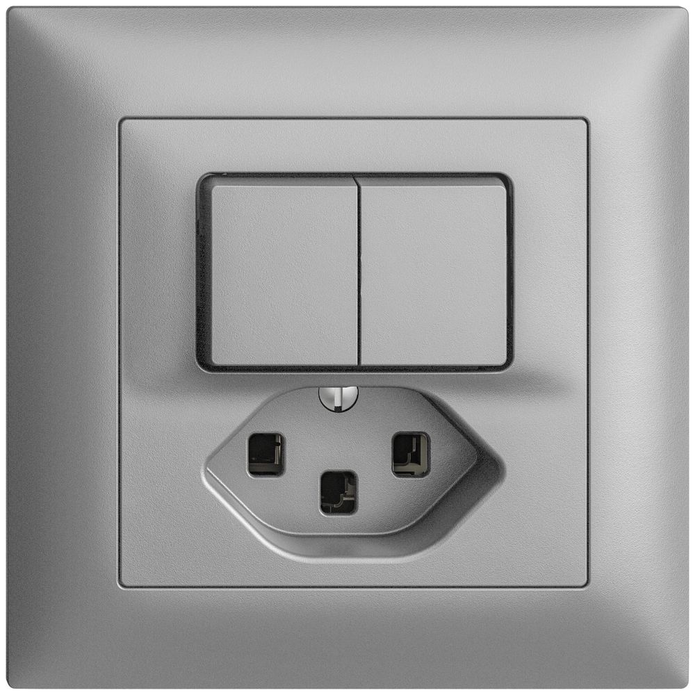 Combinaison ENC 1/3+3/1L+T23 silver 16A EDIZIOdue