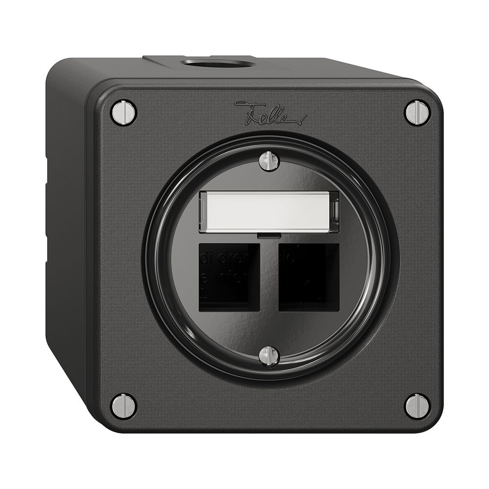 Kit de montage NAPU Feller Keystone, pour sortie droite, double, noir