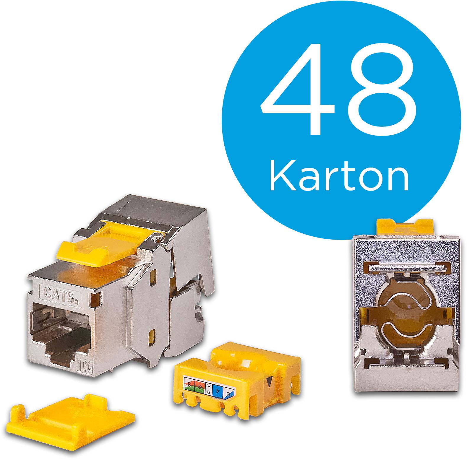 Wirewin Keystone Mod. C6A STP, 48er-Pack (ISO/IEC), 10 Gbps, geschirmt