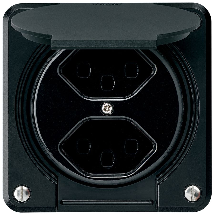 Prise ENC robusto 2×type 23 noir