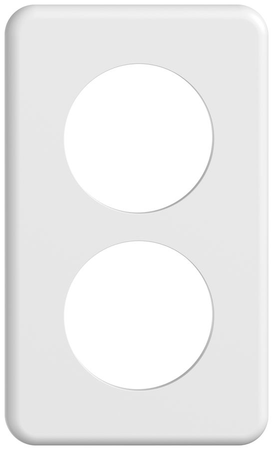 UP-Abdeckplatte STANDARDdue SNAPFIX® 2×1/1×2 2×Ø50 90×150mm ws