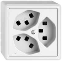 AP-Steckdose EDIZIO.liv SNAPFIX® 3×T23 1×S ws