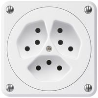UP-Steckdose robusto 3×Typ 13 weiss ohne Klappdeckel