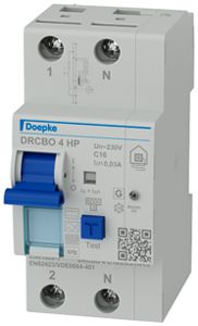 Disgiuntore differenziale DOEPKE DRCBO 4 HP 2P 230V C 16A 0.03A B+ 2.5UM 6kA