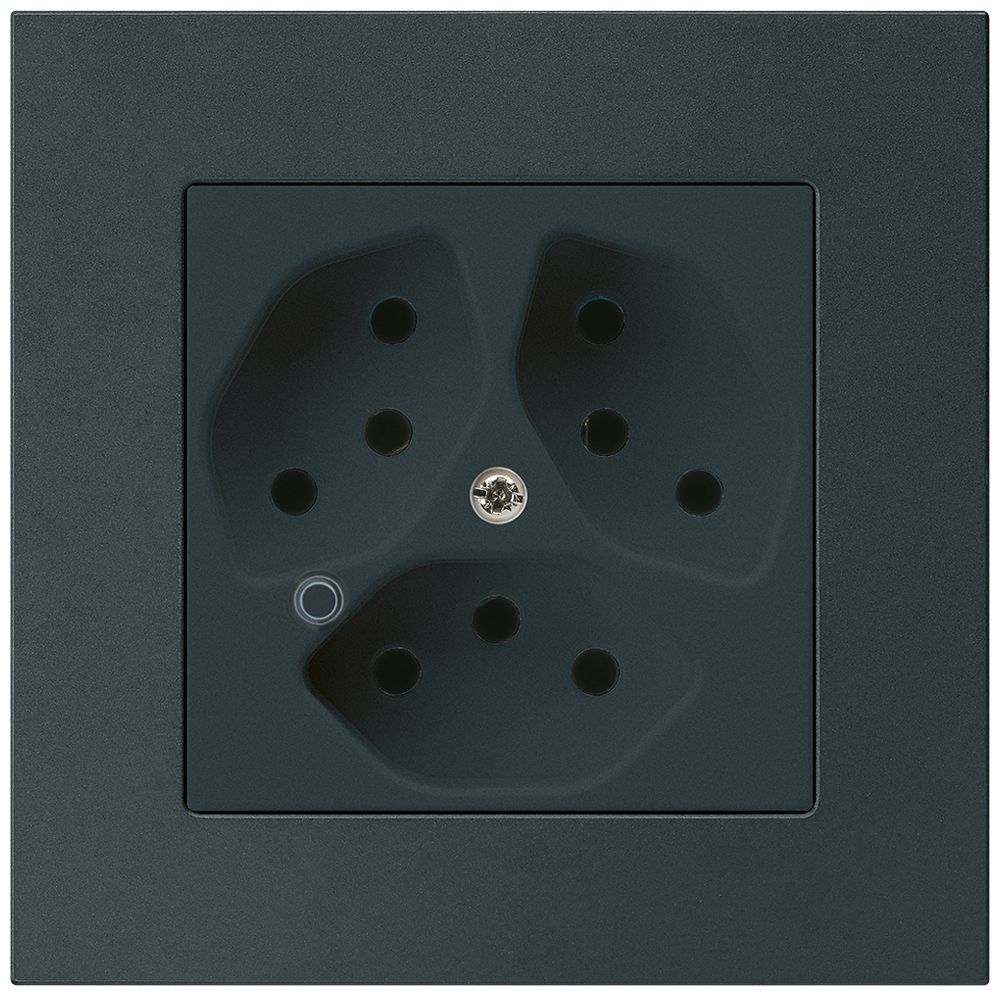 UP-Steckdose Hager kallysto.pro 3×T13 beleuchtet C schwarz