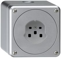 AP-Steckdose HA robusto Typ 25 mit Steckklemmen aluminium