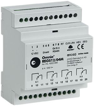 Actionneur de commutation AMD Omnio REGS12/04M 4 canaux 12VDC 4C 230V 6A, 4UM