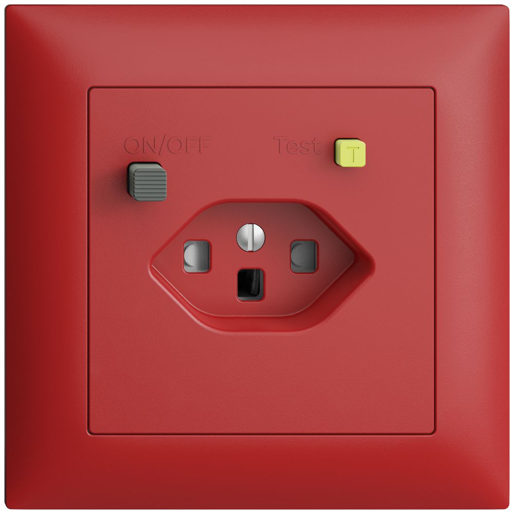 UP-Steckdose EDIZIOdue T23 FI 30mA FMI, shutter, berry