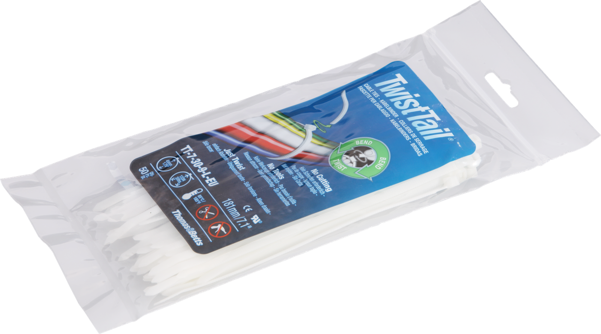 Kabelbinder Twist Tail EFCO TT 4.7×181mm weiss