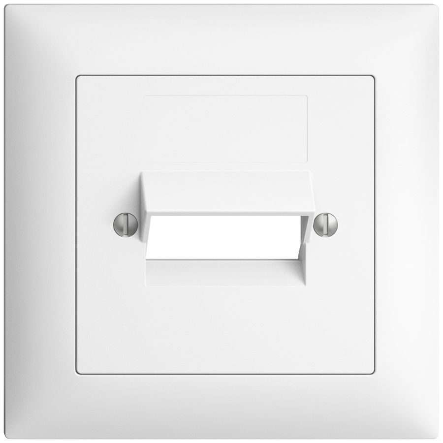 Frontset EDIZIOdue weiss 88×88mm 2×RJ45