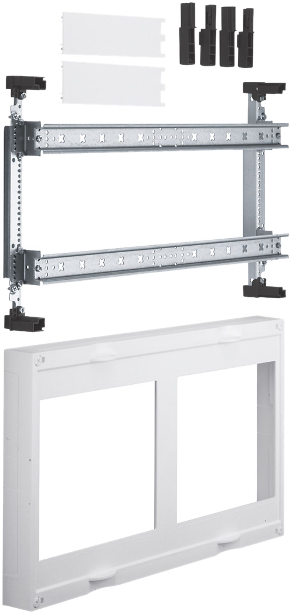 Kit Hager univers N 300×500mm pour 4 sectionneurs DIN00/8 DIN000 sur rail DIN