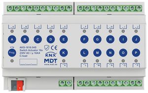 Actionneur-commutateur KNX AMD MDT AKS-1616.04S 16 can 16A 230VAC 8UM