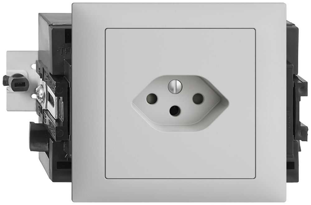 EB-Steckdose EDIZIOdue T13 hellgrau 49…69mm