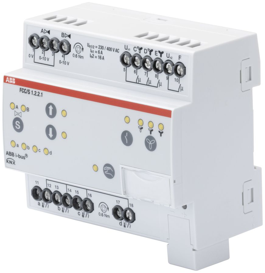 REG-Fan Coil Controller ABB FCC/S 1.2.2.1 KNX, 2/4-Rohr, bedienbar