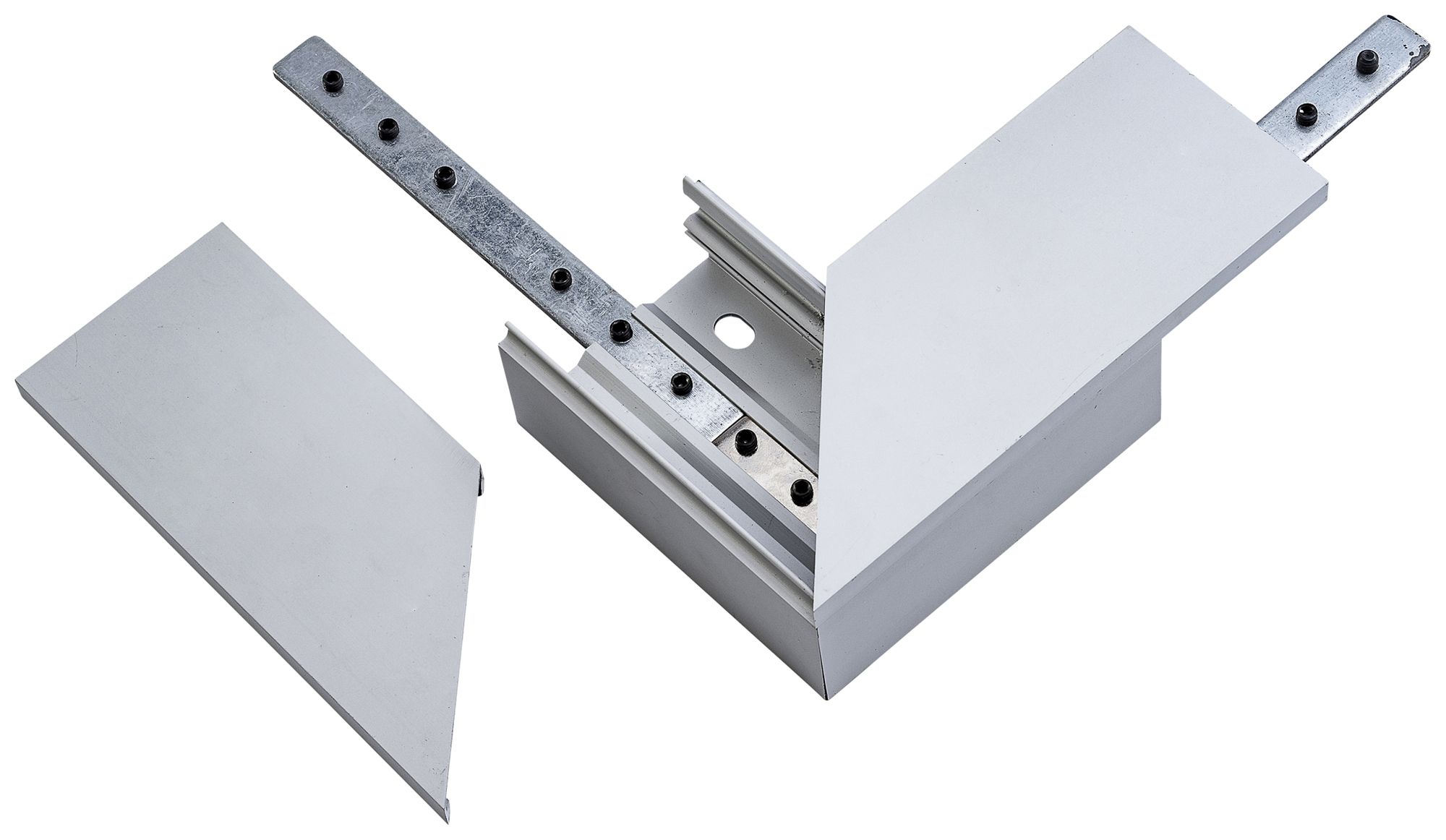 Angolo piatto 90° ELBRO per canale 60×40mm alluminio argento anodizzato