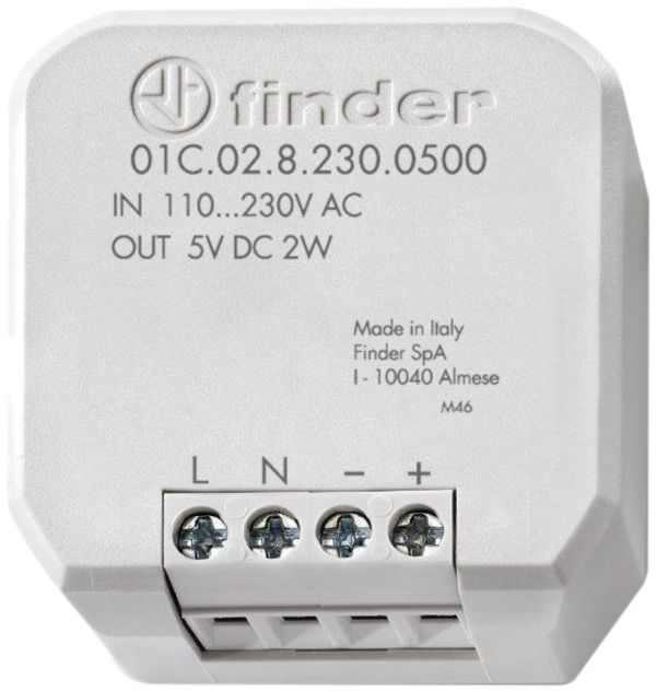 EB-Netzteil Finder 01C.02, für smart BLISS2, IN: 110…230VAC, OUT: 5VDC/2W