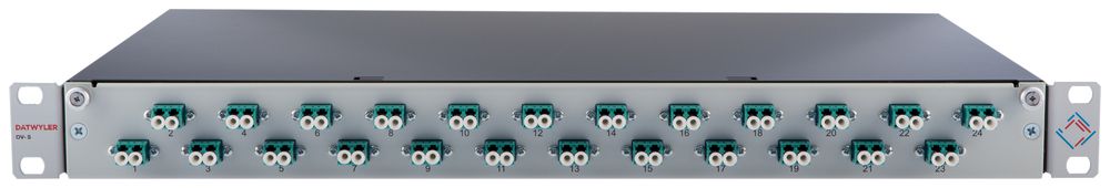 Patchpanel LWL 19" Breakoutbox 1HE 24×LCD/PC türkis, MM OM3