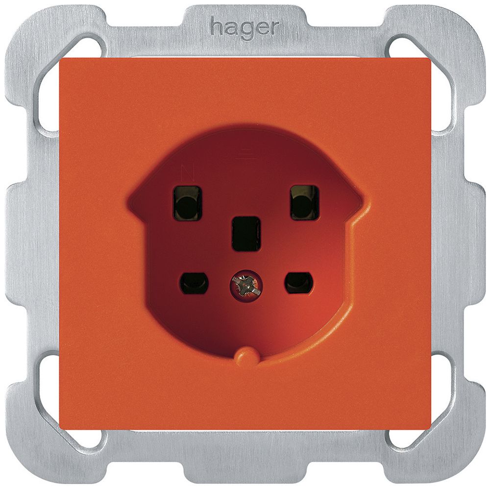 Prise ENC kallysto T25 orange bornes à vis avec plaque de fixation