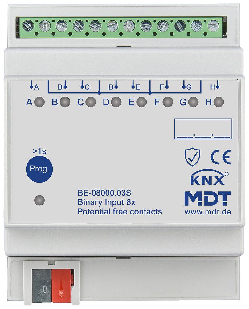 Ingresso binario KNX AMD MDT BE-08000.03S 8×ingr IN:12V 4UM