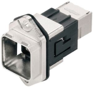 Normalflansch-Set Weidmüller V14 PushPull mit Einsatz RJ45 Kupplung
