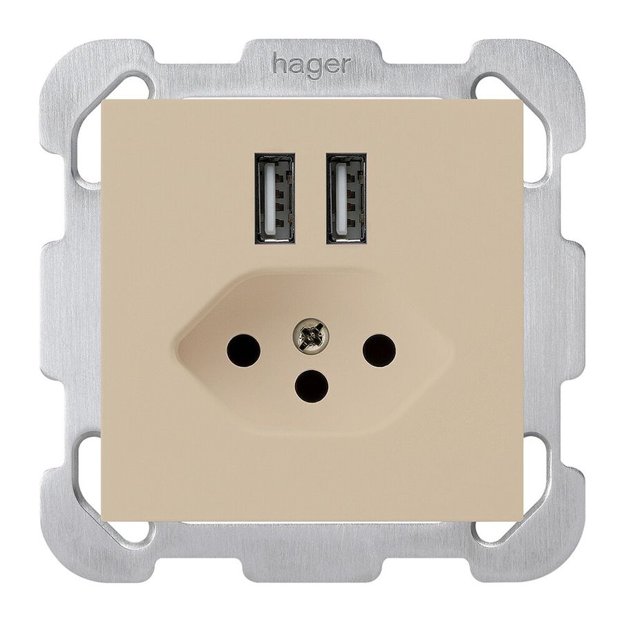 Presa INC 2×USB & T13 kallysto B 2400mA beige