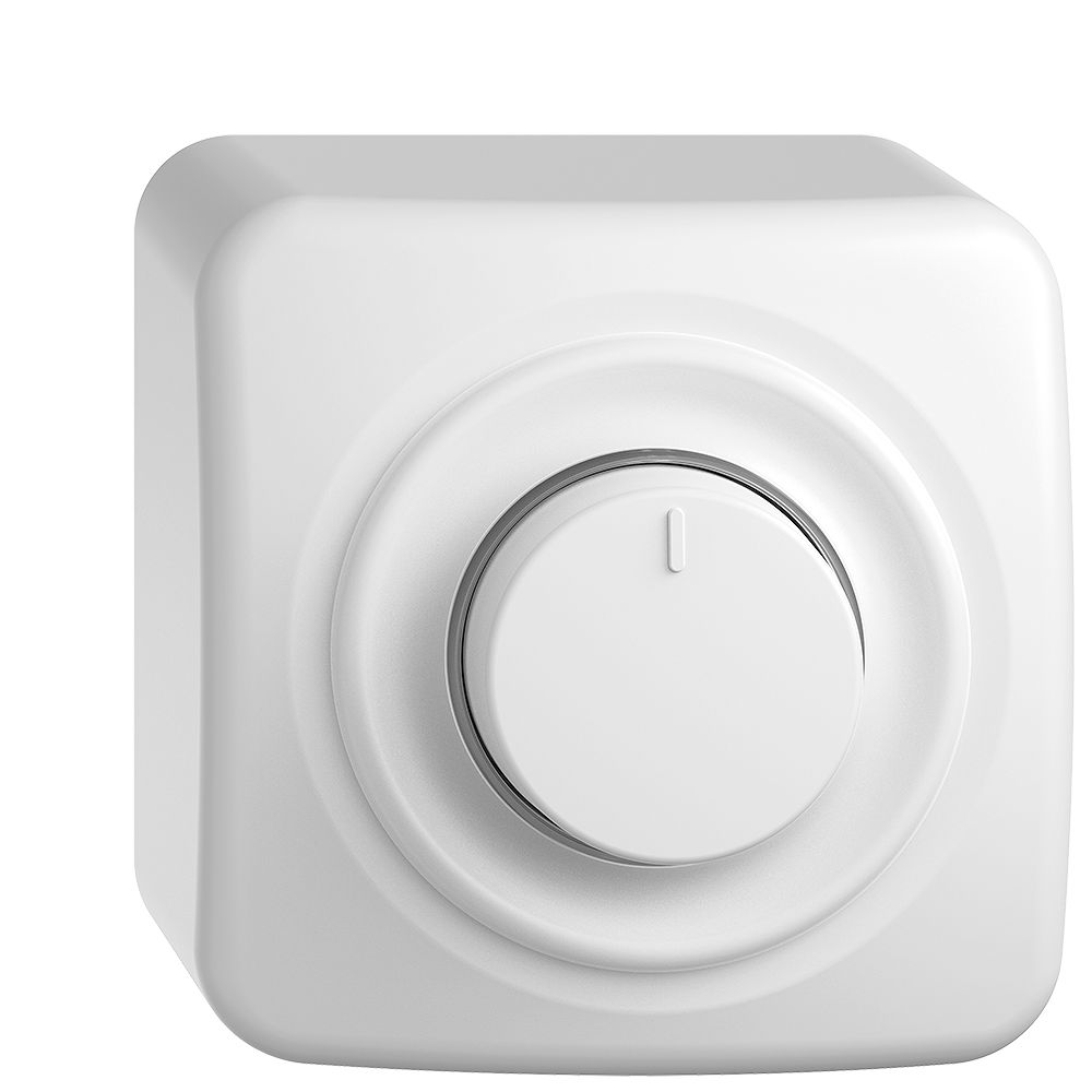 AP-Drehdimmer STANDARDdue 20…300W beleuchtbar Phasenabschnitt weiss