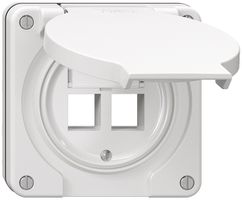 Boîte de raccordement NUP Dätwyler pour 2×RJ45-MS-C6A/RJ45-KS-T/PS-GG45, blanc