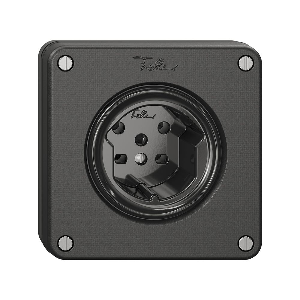 NUPU-Steckdose NEVO, 1×T15, schwarz