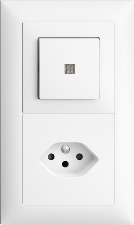 UP-Kombination Edue 2x1, Leuchtdruckschalter Sch3/1 + T13 ws