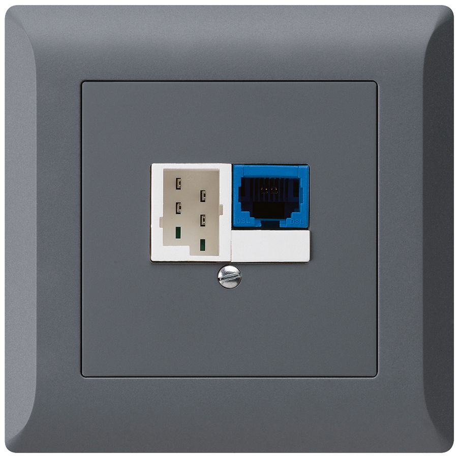 UP-Dose DSL kallysto.line 1×RJ45/1×T+T anthrazit