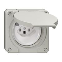 FI-Steckdose NEVO N.CO 30mA, Typ 23, m.Shutter, m.Anschlussklemmen, lichtgrau