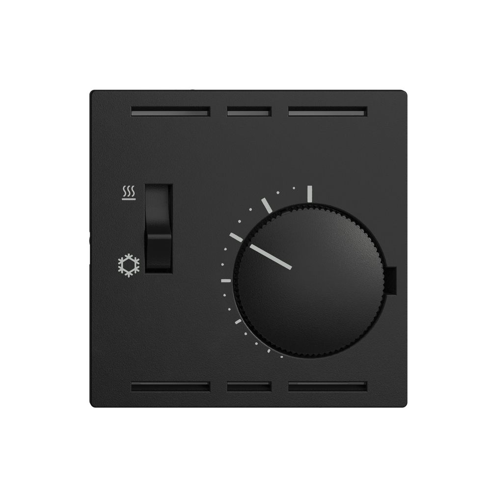 Kit di copertura p.termostato EDIZIOdue, c.interruttore, 60×60mm, nero