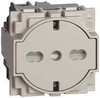 Steckdose Living Now Schuko/Italien 2 Module 16A einziehbarer Sockel sand