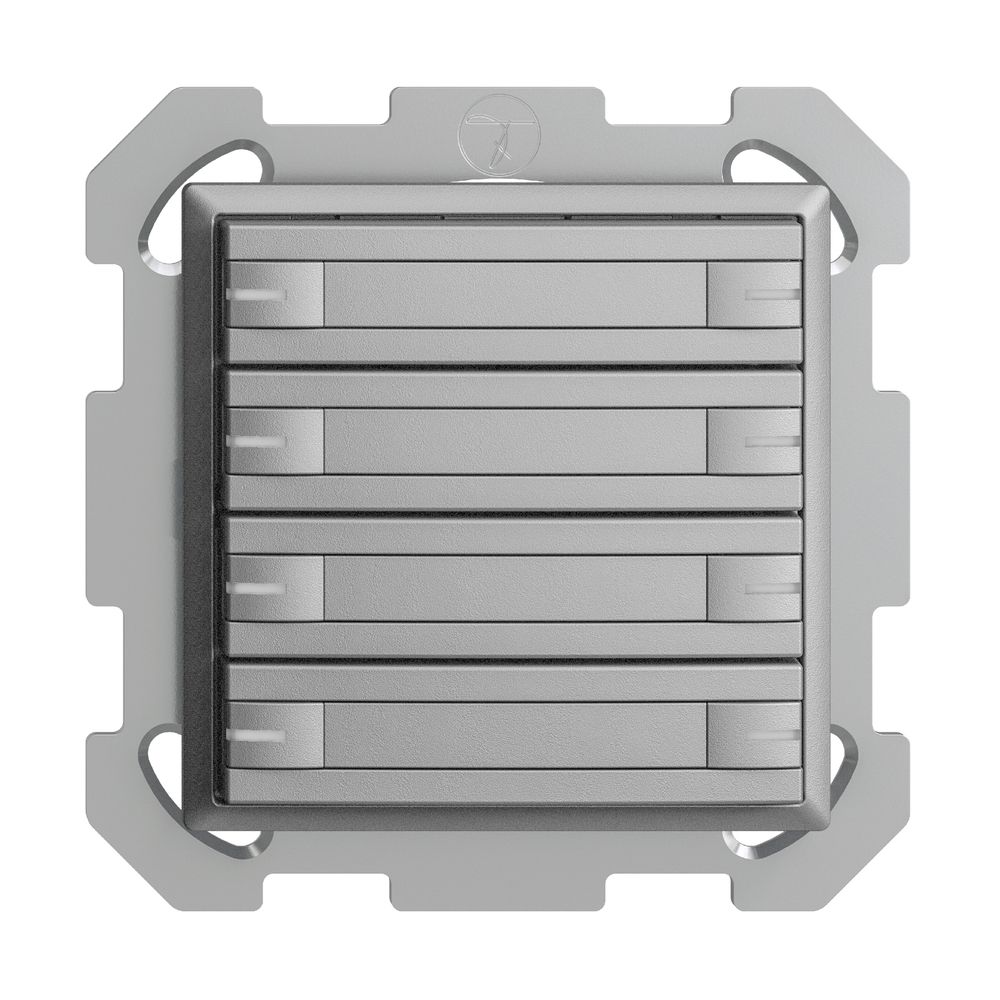 UP-KNX-Taster RGB EDUE, 250mW, m.RGB-LED, m.Papier., 8×Taste, 1×Tastenb., si