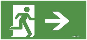 Pictogramme DOTLUX, a.flèche vers la droite, p.luminaire d.secours LED EXITflat