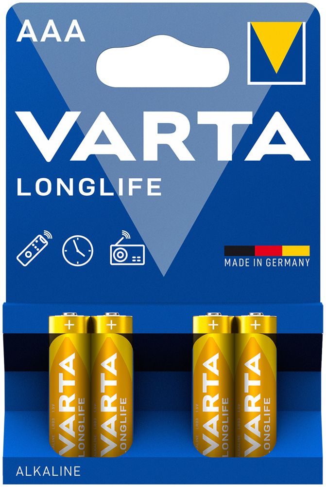 Pila alcalina VARTA Longlife AAA blister a 4 pezzi