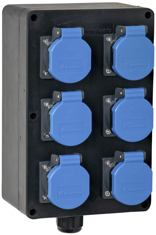 Stromverteiler DEM DB33742 10A 6×T23 2×5×16mm² 1×M25