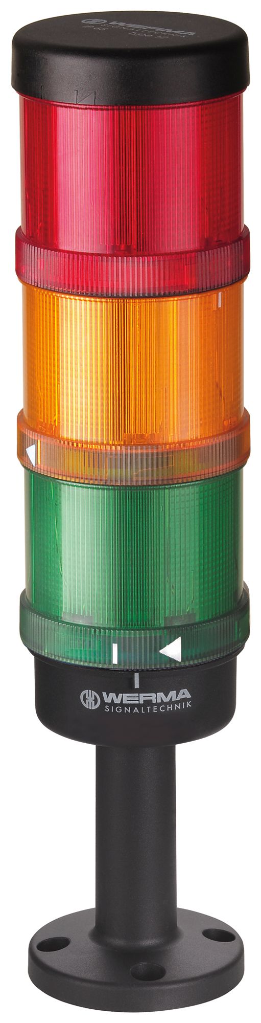 Colonne de signalisation WERMA KS72 Classic BM, 24VAC/DC, vert/jaune/rouge