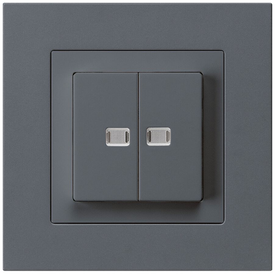 UP-Leuchtdruckschalter kallysto.pro 1/3+3/1 mit 2 Linsen anthrazit