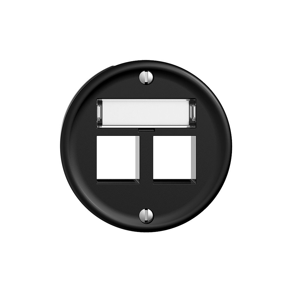 Kit montaggio Sdue, uscita dritta per 2×Keystone nero