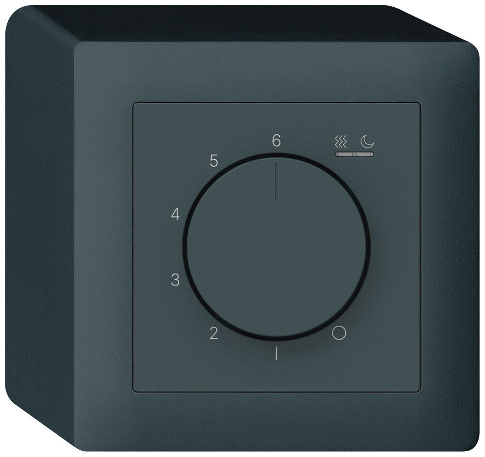AP-Raumthermostat kallysto An/Aus 230VAC 16A 88×88mm anthrazit