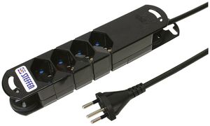Steckdosenleiste STEBA VARIABL 4×T13 ohne Schalter 3m schwarz