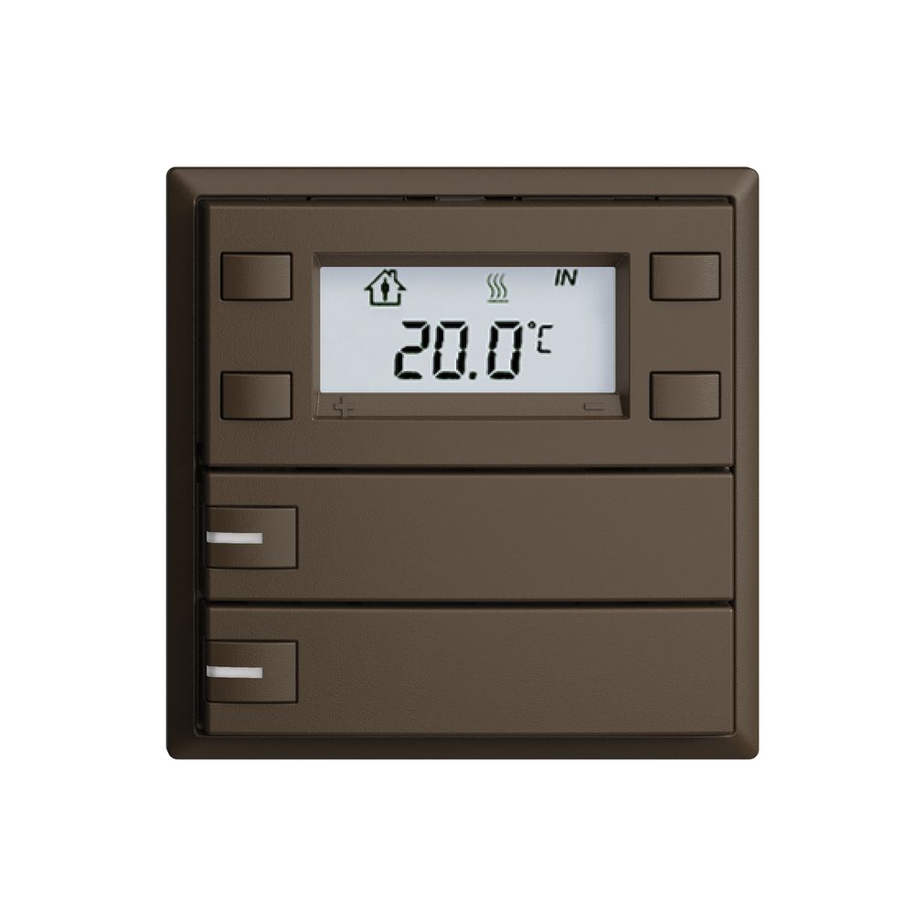 Poussoir RTH ENC KNX 2× EDIZIOdue F coffee, avec LED RGB