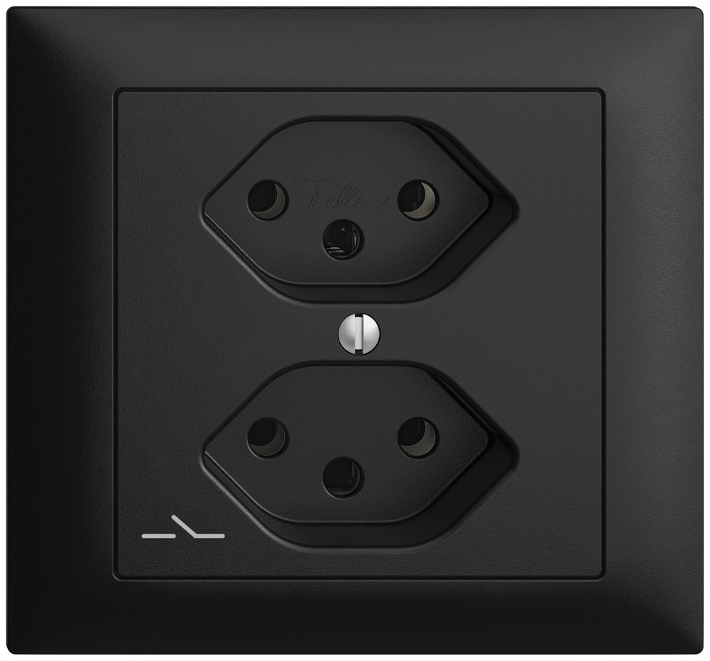 EB-Steckdose EDIZIOdue 2×T13 1×S schwarz