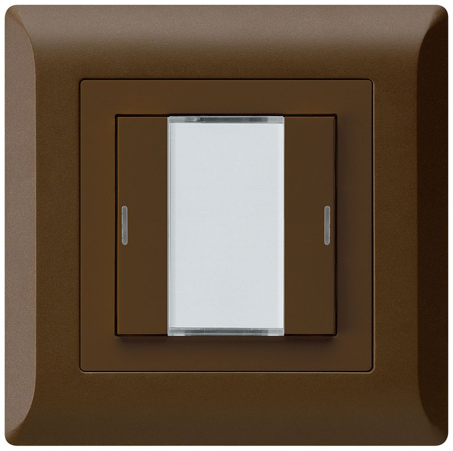 Poussoir ENC kallysto.line KNX 2×LED RGB s/e-link brun