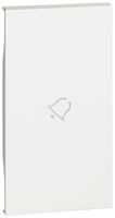 Tastenabdeckung Living Now 2 Module beleuchtbar mit Symbol Glocke weiss