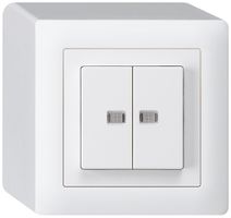 AP-Leuchtdrucktaster kallysto 2×AR/1L mit 2 Linsen weiss