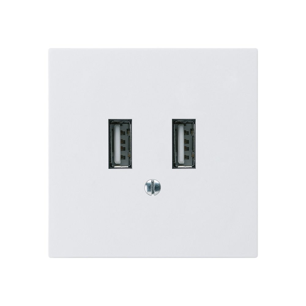 UP-USB-Ladesteckdose Hager kallysto A 240V 2400mA weiss