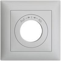 Kit frontal EDIZIOdue Auf->I<-Ab gris clair 88×88mm pour contact pivotant